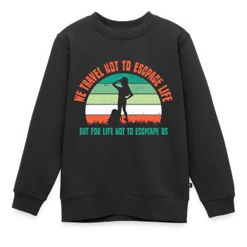 Wandern Wanderung Berg Spazieren Wanderschuhe - Kinder Premium Organic Sweatshirt - Schwarz - Vorne - AI Model Kid Female (0cm)