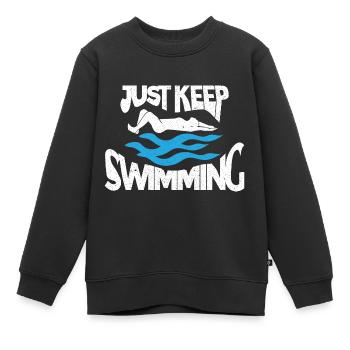 Schwimmer Schwimmen 50 Meter Bahn Brustschwimmen - Kinder Premium Organic Sweatshirt - Schwarz - Vorne - AI Model Kid Female (0cm)