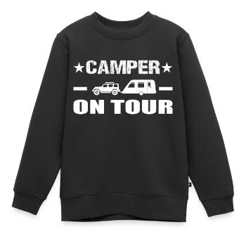Camping - Kinder Premium Organic Sweatshirt - Schwarz - Vorne - AI Model Kid Female (0cm)