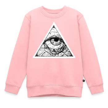 Œil de la providence ▲ - Sweat Premium enfant bio - rose - Devant - AI Model Kid Female (0cm)