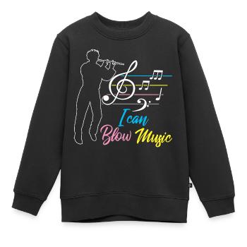 Blasinstrument Saxophon Bariton Euphonium Tuba - Kinder Premium Organic Sweatshirt - Schwarz - Vorne - AI Model Kid Female (0cm)