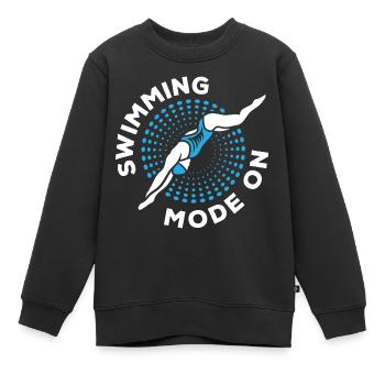 Schwimmer Schwimmen 50 Meter Bahn - Kinder Premium Organic Sweatshirt - Schwarz - Vorne - AI Model Kid Female (0cm)