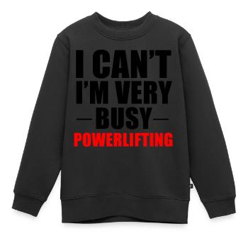 Fleißiges Powerlifting - Kinder Premium Organic Sweatshirt - Schwarz - Vorne - AI Model Kid Female (0cm)