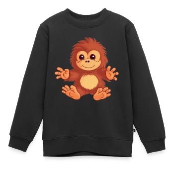 kleiner Bigfoot - Kinder Premium Organic Sweatshirt - Schwarz - Vorne - AI Model Kid Female (0cm)