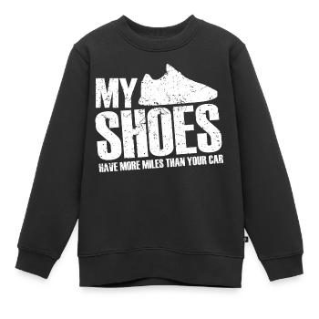 Meine Schuhe haben mehr Kilometer als Ihr Auto | Für Runne - Kinder Premium Organic Sweatshirt - Schwarz - Vorne - AI Model Kid Female (0cm)