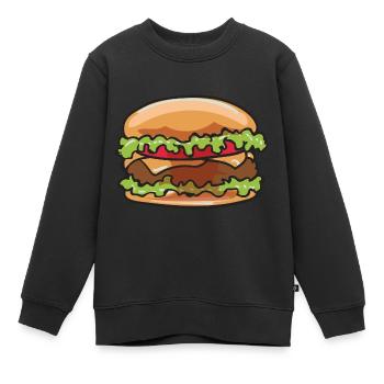 Hamburger - Kinder Premium Organic Sweatshirt - Schwarz - Vorne - AI Model Kid Female (0cm)