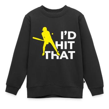Baseball Baseballschläger Baseballspieler - Kinder Premium Organic Sweatshirt - Schwarz - Vorne - AI Model Kid Female (0cm)