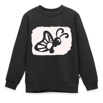 lustiger Schmetterling - Naturschutz Umwelt Klima - Kinder Premium Organic Sweatshirt - Schwarz - Vorne - AI Model Kid Female (0cm)