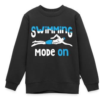 Schwimmer Schwimmen 50 Meter Bahn - Kinder Premium Organic Sweatshirt - Schwarz - Vorne - AI Model Kid Female (0cm)