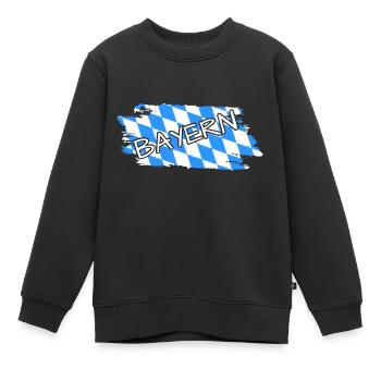 Bayern Flagge - Kinder Premium Organic Sweatshirt - Schwarz - Vorne - AI Model Kid Female (0cm)