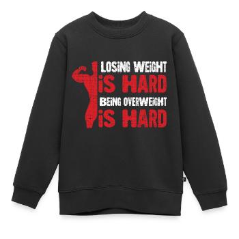 Musculation Musculation Fitness Renforcement musculaire - Sweat Premium enfant bio - noir - Devant - AI Model Kid Female (0cm)