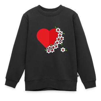 Valentinstag Liebesbrief Liebe Herz Kuss küssen - Kinder Premium Organic Sweatshirt - Schwarz - Vorne - AI Model Kid Female (0cm)