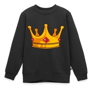 Couronne - Sweat Premium enfant bio - noir - Devant - AI Model Kid Female (0cm)