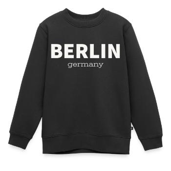 BERLIN - Sweat Premium enfant bio - noir - Devant - AI Model Kid Female (0cm)