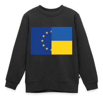 Ukraine EU - Kinder Premium Organic Sweatshirt - Schwarz - Vorne - AI Model Kid Female (0cm)