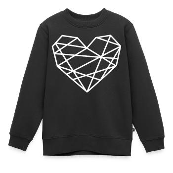 Herz - Polygon-Herz ♡ - Kinder Premium Organic Sweatshirt - Schwarz - Vorne - AI Model Kid Female (0cm)