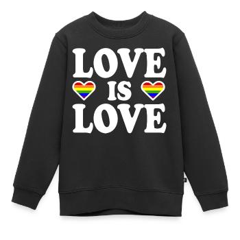 Love is love - Sweat Premium enfant bio - noir - Devant - AI Model Kid Female (0cm)