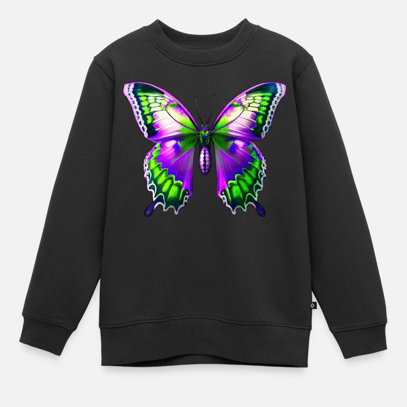 Schmetterling - Kinder Premium Organic Sweatshirt - Schwarz