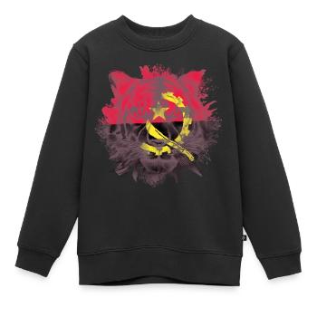 Angola - Sweat Premium enfant bio - noir - Devant - AI Model Kid Female (0cm)