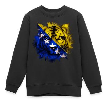 Bosnien und Herzegowina - Kinder Premium Organic Sweatshirt - Schwarz - Vorne - AI Model Kid Female (0cm)