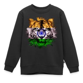 Inde - Sweat Premium enfant bio - noir - Devant - AI Model Kid Female (0cm)