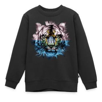 San Marino - Kinder Premium Organic Sweatshirt - Schwarz - Vorne - AI Model Kid Female (0cm)