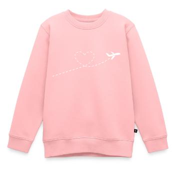 heartline airplane white - Kinder Premium Organic Sweatshirt - Rosa - Vorne - AI Model Kid Female (0cm)