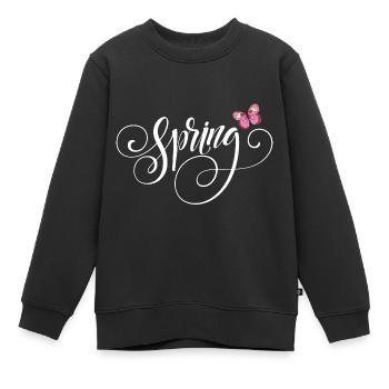 Printemps | Source - Sweat Premium enfant bio - noir - Devant - AI Model Kid Female (0cm)