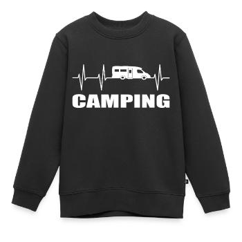 camping - Kinder Premium Organic Sweatshirt - Schwarz - Vorne - AI Model Kid Female (0cm)