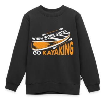 Kajak Boot Kanu Paddelboot Doppelpaddel - Kinder Premium Organic Sweatshirt - Schwarz - Vorne - AI Model Kid Female (0cm)