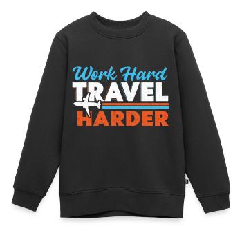 Voyage, Voyage, Vacances, Vacances, Voyage - Sweat Premium enfant bio - noir - Devant - AI Model Kid Female (0cm)