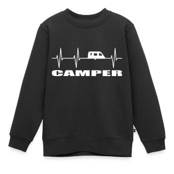 Camping - Kinder Premium Organic Sweatshirt - Schwarz - Vorne - AI Model Kid Female (0cm)