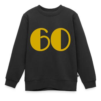 60. 60 JAHRE. 60-JÄHRIGES JUBILÄUM. GEBURTSTAG 60 JAHRE. - Kinder Premium Organic Sweatshirt - Schwarz - Vorne - AI Model Kid Female (0cm)