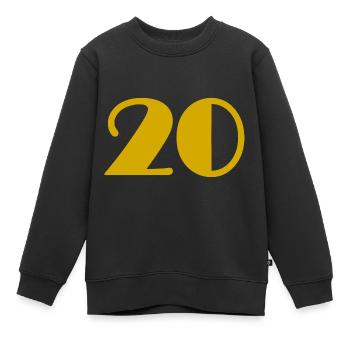20 ANS,20e ANNIVERSAIRE,ANNIVERSAIRE 20 ANS,20 - Sweat Premium enfant bio - noir - Devant - AI Model Kid Female (0cm)