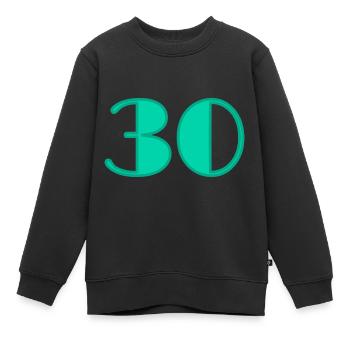 30 ANS. 30. 30e ANNIVERSAIRE. ANNIVERSAIRE 30 ANS - Sweat Premium enfant bio - noir - Devant - AI Model Kid Female (0cm)