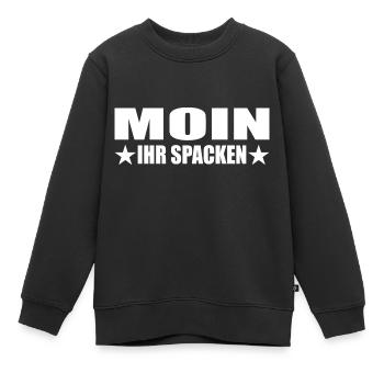 Moin - Kinder Premium Organic Sweatshirt - Schwarz - Vorne - AI Model Kid Female (0cm)