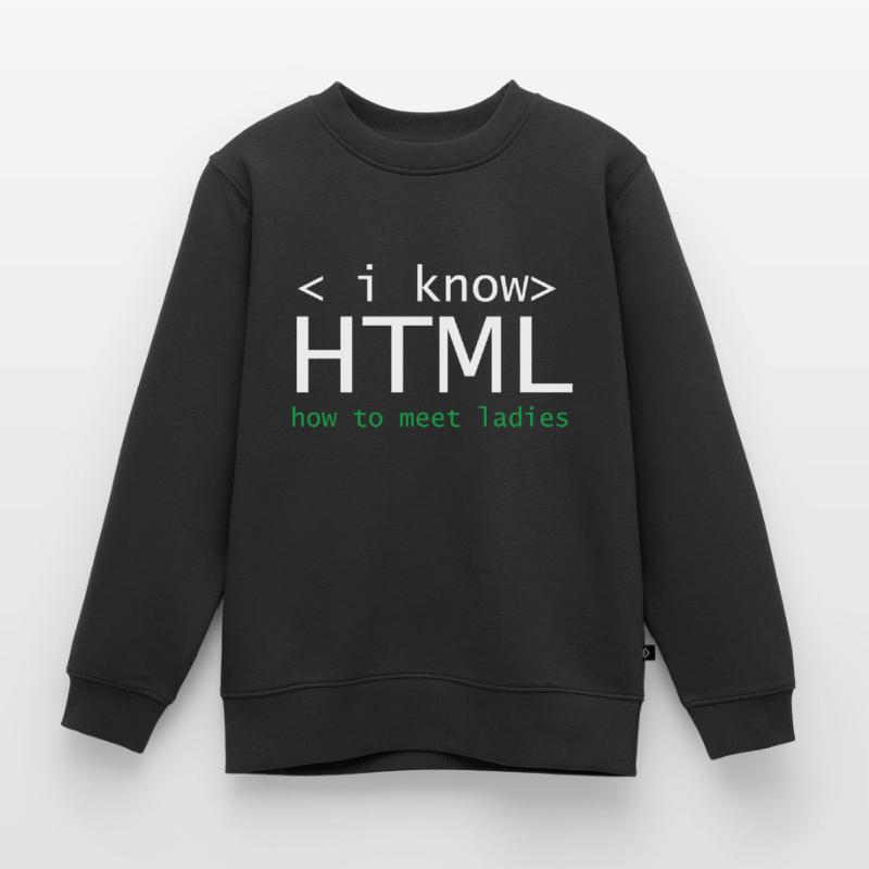 HTML Editor Hypertext Markup Language Webdokument Kinder Premium Organic Sweatshirt