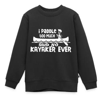 Kajak Boot Kanu Paddelboot Doppelpaddel - Kinder Premium Organic Sweatshirt - Schwarz - Vorne - AI Model Kid Female (0cm)