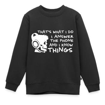 Call Center Telefonist Telefondienst Telefonlabor - Kinder Premium Organic Sweatshirt - Schwarz - Vorne - AI Model Kid Female (0cm)