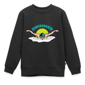 Schwimmer Schwimmen 50 Meter Bahn - Kinder Premium Organic Sweatshirt - Schwarz - Vorne - AI Model Kid Female (0cm)