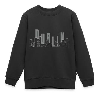 dublin skyline - Kinder Premium Organic Sweatshirt - Schwarz - Vorne - AI Model Kid Female (0cm)