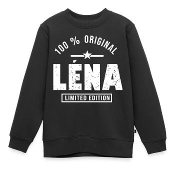 Léna benutzerdefinierten Vorname Léna - Kinder Premium Organic Sweatshirt - Schwarz - Vorne - AI Model Kid Female (0cm)