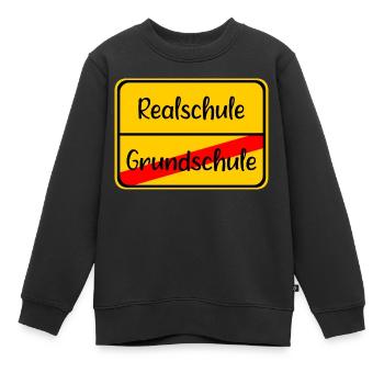 Realschule Grundschule Schule Schild Übergang - Kinder Premium Organic Sweatshirt - Schwarz - Vorne - AI Model Kid Female (0cm)
