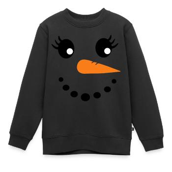 Schneemann - Kinder Premium Organic Sweatshirt - Schwarz - Vorne - AI Model Kid Female (0cm)