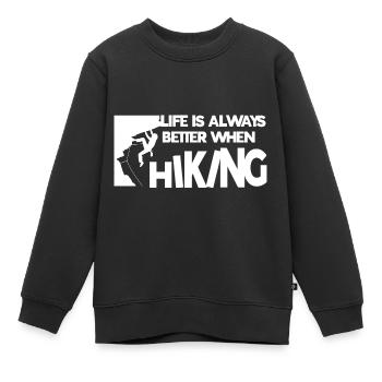 Klettern Kletterer Berge Kletterwand Kletterdad - Kinder Premium Organic Sweatshirt - Schwarz - Vorne - AI Model Kid Female (0cm)