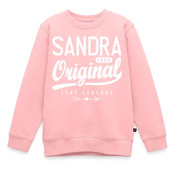 Sandra shirt personnalisé prénom sandra - Sweat Premium enfant bio - rose - Devant - AI Model Kid Female (0cm)