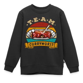 Team Currywurst - Fast Food - Vintage Retro - Kinder Premium Organic Sweatshirt - Schwarz - Vorne - AI Model Kid Female (0cm)