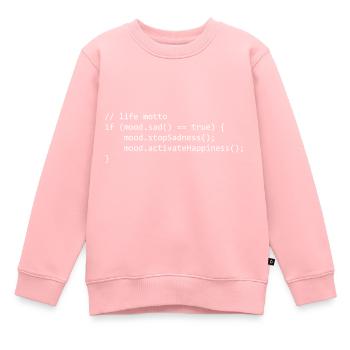 life motto for a programmer/informaticien - Sweat Premium enfant bio - rose - Devant - AI Model Kid Female (0cm)
