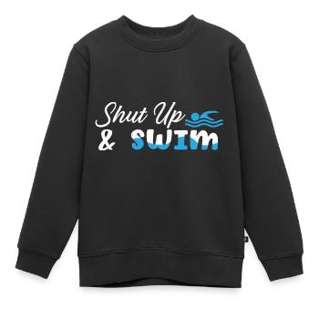 Schwimmer Schwimmen 50 Meter Bahn Brustschwimmen - Kinder Premium Organic Sweatshirt - Schwarz - Vorne - AI Model Kid Female (0cm)