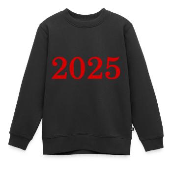2025 Silvester Neujahr rot - Kinder Premium Organic Sweatshirt - Schwarz - Vorne - AI Model Kid Female (0cm)